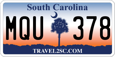 SC license plate MQU378