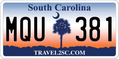 SC license plate MQU381