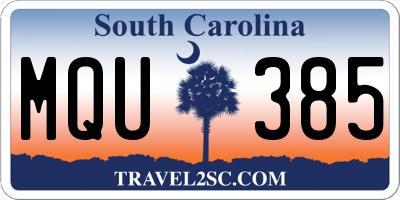 SC license plate MQU385