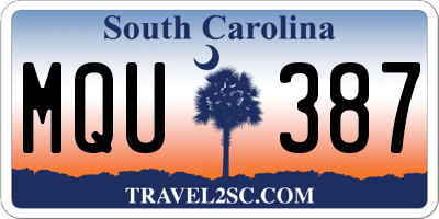 SC license plate MQU387