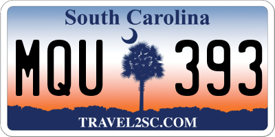 SC license plate MQU393