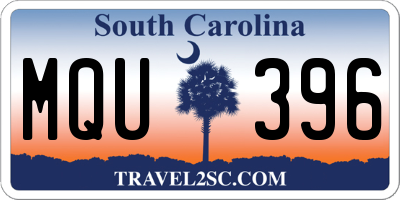SC license plate MQU396