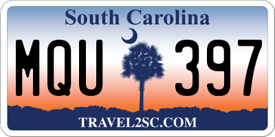 SC license plate MQU397