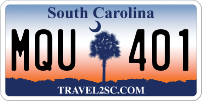 SC license plate MQU401