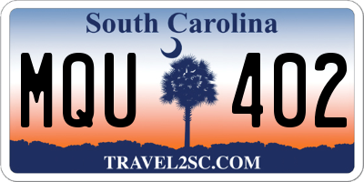 SC license plate MQU402