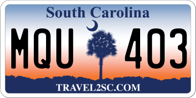 SC license plate MQU403
