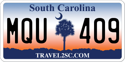 SC license plate MQU409