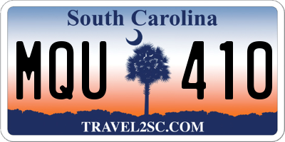 SC license plate MQU410