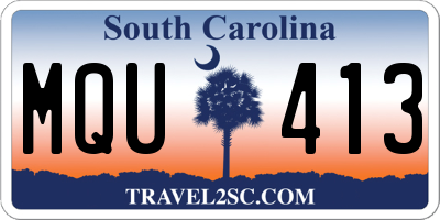 SC license plate MQU413