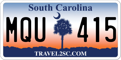 SC license plate MQU415