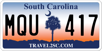 SC license plate MQU417