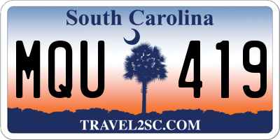 SC license plate MQU419
