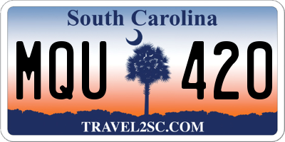SC license plate MQU420