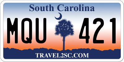 SC license plate MQU421