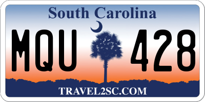 SC license plate MQU428