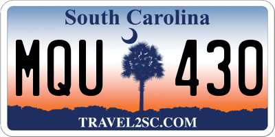 SC license plate MQU430