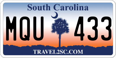 SC license plate MQU433