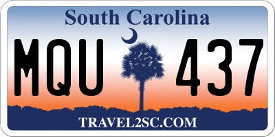 SC license plate MQU437