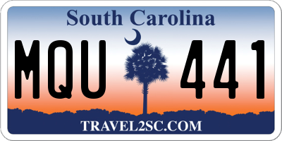 SC license plate MQU441