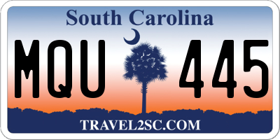 SC license plate MQU445