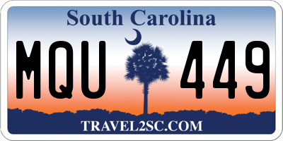 SC license plate MQU449