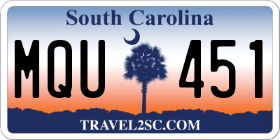 SC license plate MQU451