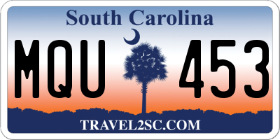 SC license plate MQU453