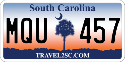 SC license plate MQU457