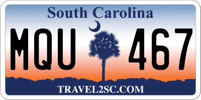 SC license plate MQU467