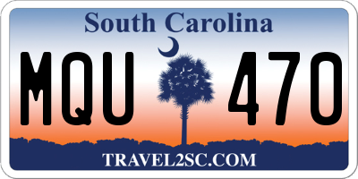 SC license plate MQU470