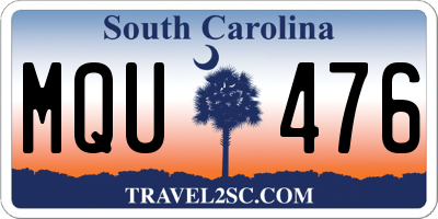 SC license plate MQU476