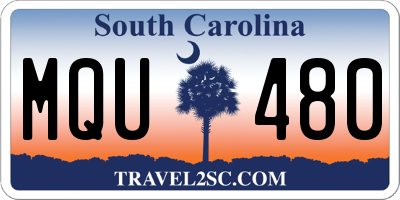 SC license plate MQU480