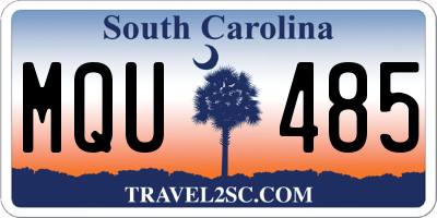 SC license plate MQU485