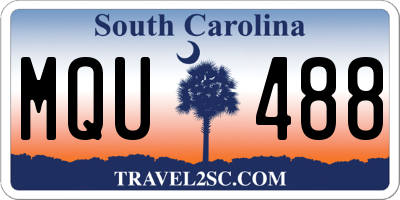 SC license plate MQU488