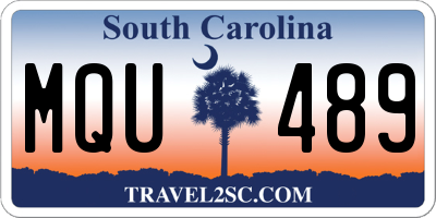 SC license plate MQU489