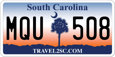 SC license plate MQU508