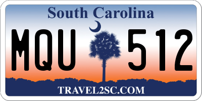SC license plate MQU512