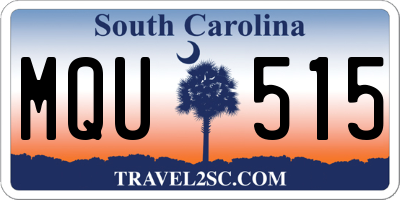 SC license plate MQU515