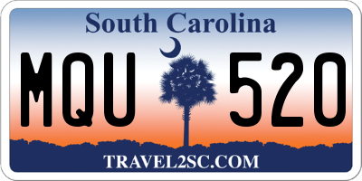 SC license plate MQU520