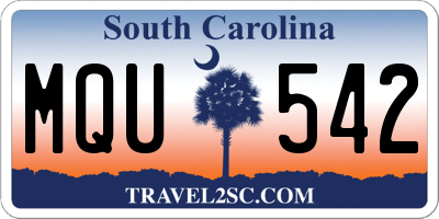 SC license plate MQU542