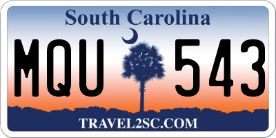 SC license plate MQU543
