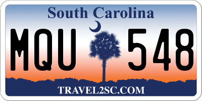 SC license plate MQU548