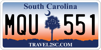 SC license plate MQU551