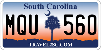SC license plate MQU560