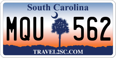 SC license plate MQU562