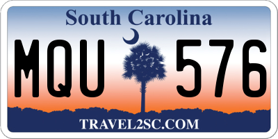 SC license plate MQU576