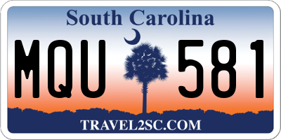 SC license plate MQU581