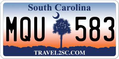 SC license plate MQU583