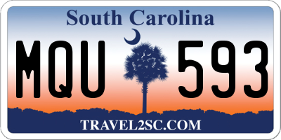 SC license plate MQU593