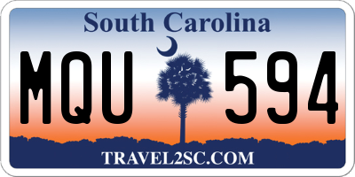 SC license plate MQU594